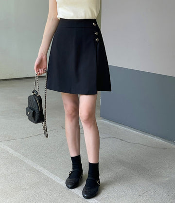 Audrey Jacquard Button Wrap Skirt Pants